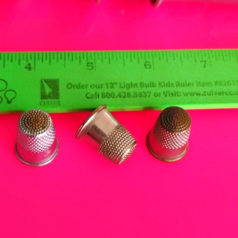 ⚜️ Vintage Metal Sewing Thimbles Lot Of 3 Sz 9